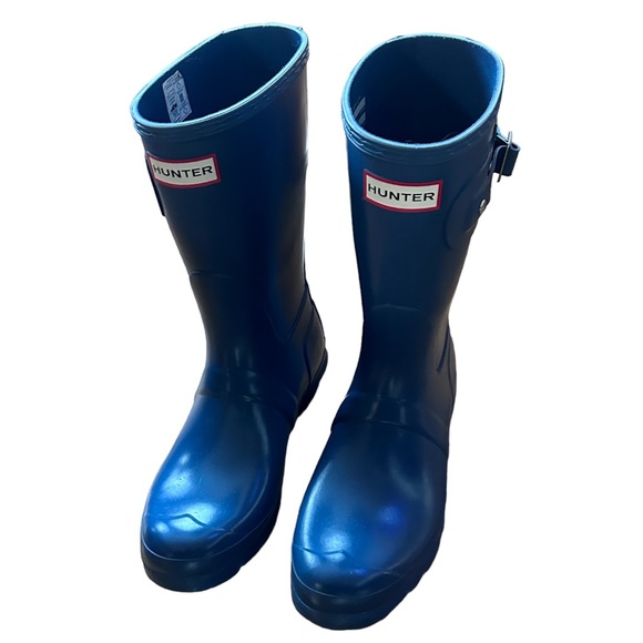 Hunter Shoes - Hunter Original Short Teal Blue Wellies Rain Boot EUC